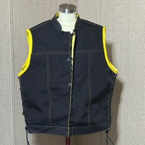 Hillside leather :Zipper Racer Vest Cordura - Military Grade Fabric / Leather
